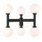 Z-Lite Laurent Outdoor Post Mount Fixture, 6-Light, 30 In.W x 27 In.H, Black/Opal 597MP6-BK - alternate 4